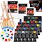 Acrylic Paint Canvas Set,42 Piece Professional Premium Paint Kit with 1 Wood Easel,24Colors,10 Brushes,6 Canvases, Painting Supplies Kit for Kids,Students, Artists and Beginner